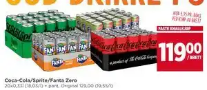 Meny Coca-Cola/Sprite/Fanta Zero tilbud