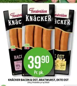 Kiwi KNÄCKER BACON & OST, BRATWURST, EKTE OST tilbud