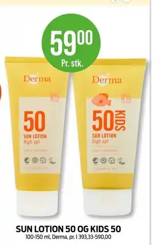 Kiwi SUN LOTION 50 OG KIDS 50 tilbud