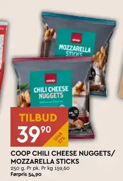 Coop Mega COOP CHILI CHEESE NUGGETS/ MOZZARELLA STICKS tilbud