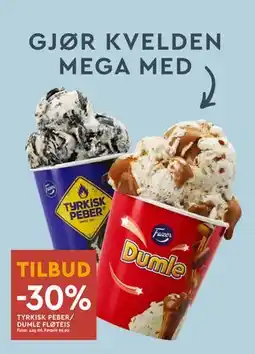 Coop Mega TYRKISK PEBER/ DUMLE FLØTEIS tilbud