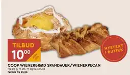 Coop Mega COOP WIENERBRØD SPANDAUER/WIENERPECAN tilbud