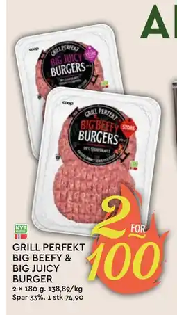 Coop Mega GRILL PERFEKT BIG BEEFY & BIG JUICY BURGER tilbud