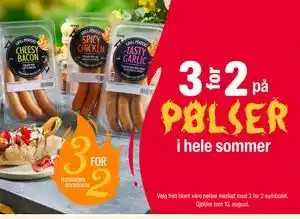 Coop Extra 3 for 2 på pølser i hele sommer tilbud