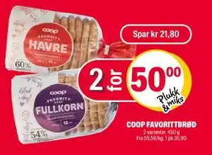 Coop Extra COOP FAVORITTBRØD tilbud
