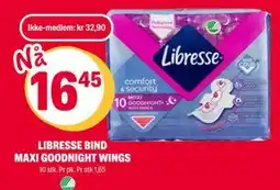 Coop Extra LIBRESSE BIND MAXI GOODNIGHT WINGS tilbud