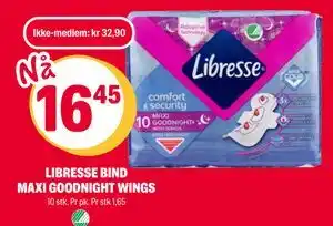 Coop Extra LIBRESSE BIND MAXI GOODNIGHT WINGS tilbud
