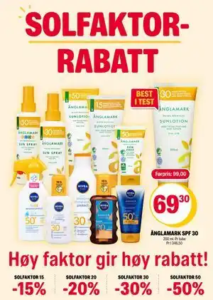 Coop Extra SOLFAKTOR 15 tilbud