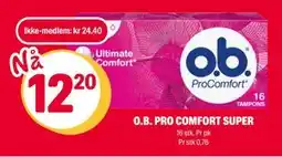 Coop Extra O.B. PRO COMFORT SUPER tilbud