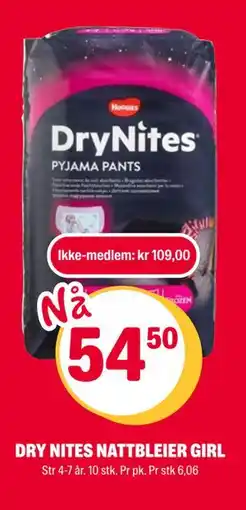 Coop Extra DRY NITES NATTBLEIER GIRL tilbud