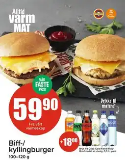 Spar Biff-/ kyllingburger tilbud