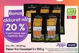 Gigaboks Pølser fra Vossakjøt 3 x 300 g tilbud