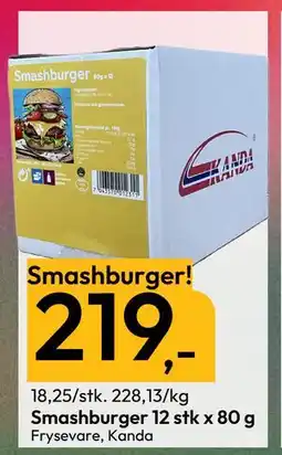 Gigaboks Smashburger 12 stk x 80 g tilbud