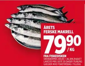 Meny FRA FISKEDISKEN tilbud