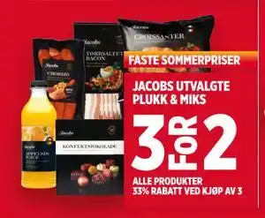 Meny JACOBS UTVALGTE PLUKK & MIKS tilbud