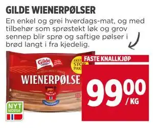 Meny GILDE WIENERPØLSER tilbud