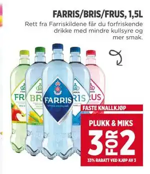 Meny FARRIS/BRIS/FRUS, 1,5L tilbud