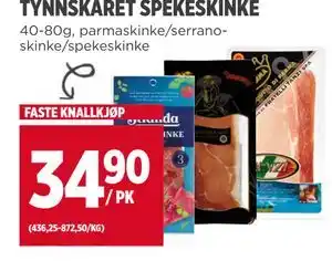 Meny TYNNSKÅRET SPEKESKINKE tilbud