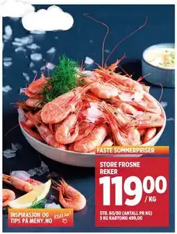 Meny STORE FROSNE REKER tilbud
