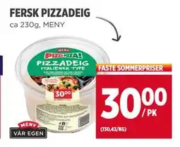 Meny FERSK PIZZADEIG tilbud