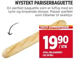 Meny NYSTEKT PARISERBAGUETTE tilbud