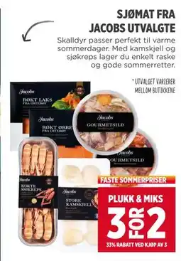 Meny SJØMAT FRA JACOBS UTVALGTE tilbud