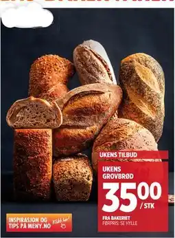 Meny UKENS GROVBRØD tilbud
