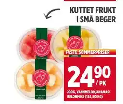 Meny KUTTET FRUKT I SMÅ BEGER tilbud