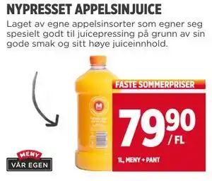 Meny NYPRESSET APPELSINJUICE tilbud