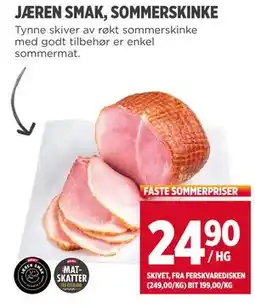 Meny JÆREN SMAK, SOMMERSKINKE tilbud