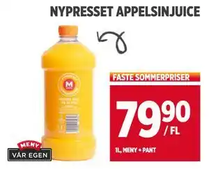 Meny NYPRESSET APPELSINJUICE tilbud
