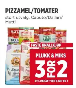 Meny PIZZAMEL/TOMATER tilbud