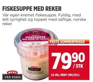 Meny FISKESUPPE MED REKER tilbud