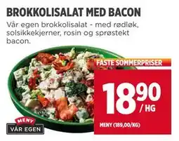 Meny BROKKOLISALAT MED BACON tilbud
