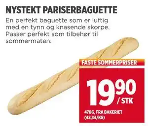 Meny NYSTEKT PARISERBAGUETTE tilbud