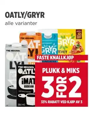 Meny OATLY/GRYR tilbud