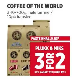 Meny COFFEE OF THE WORLD tilbud