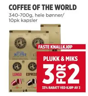 Meny COFFEE OF THE WORLD tilbud