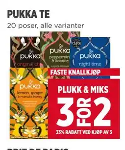 Meny PUKKA TE tilbud