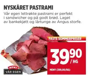 Meny NYSKÅRET PASTRAMI tilbud
