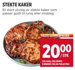 Meny STEKTE KAKER tilbud