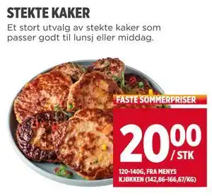 Meny STEKTE KAKER tilbud