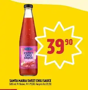 Coop Prix SANTA MARIA SWEET CHILI SAUCE tilbud
