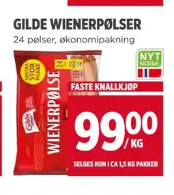 Meny GILDE WIENERPØLSER tilbud