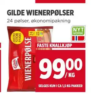 Meny GILDE WIENERPØLSER tilbud