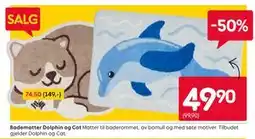 Rusta Badematter Dolphin og Cat tilbud
