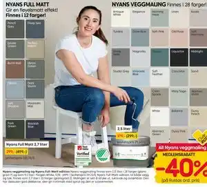 Rusta Nyans veggmaling og Nyans Full-Matt edition tilbud