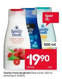 Rusta Family Fresh dusjkrem tilbud
