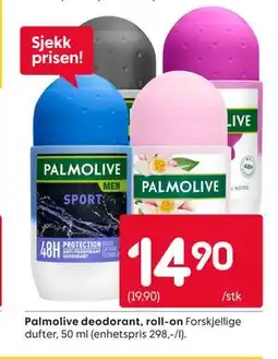 Rusta Palmolive deodorant, roll-on tilbud