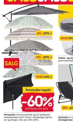Rusta Parasoller tilbud
